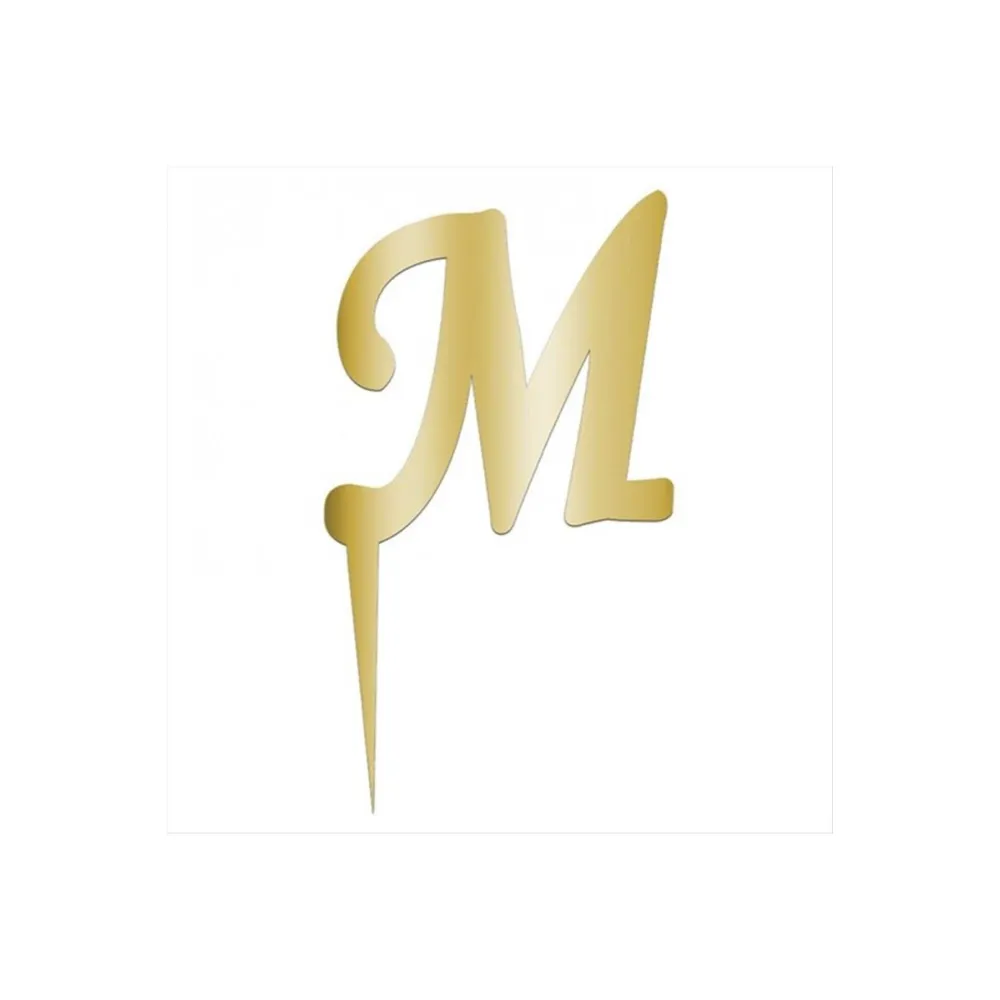 Sarı Renkli Harf Pasta ve Kek Pleksi-M