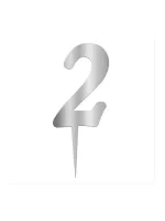 Gümüş Renkli Rakam Pasta ve Kek Pleksi-9