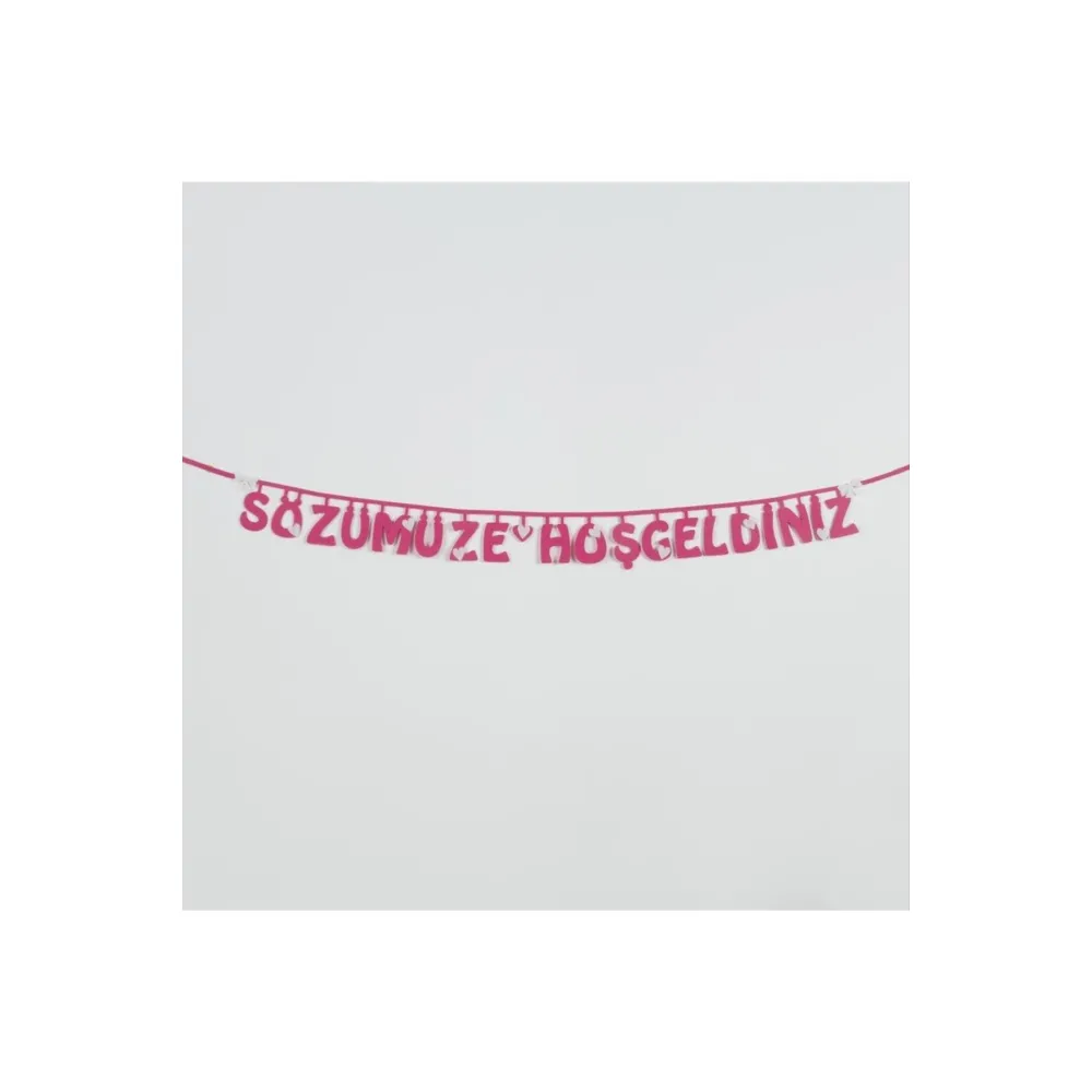 Sözümüze Hoşgeldiniz Keçe Yazı-Pembe