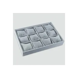 12li Anfora Kumaş Yastıklı Tabla-Açık Gri