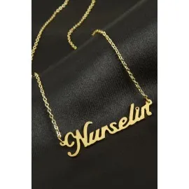 Nurselin İsimli Kolye -Altın Rengi