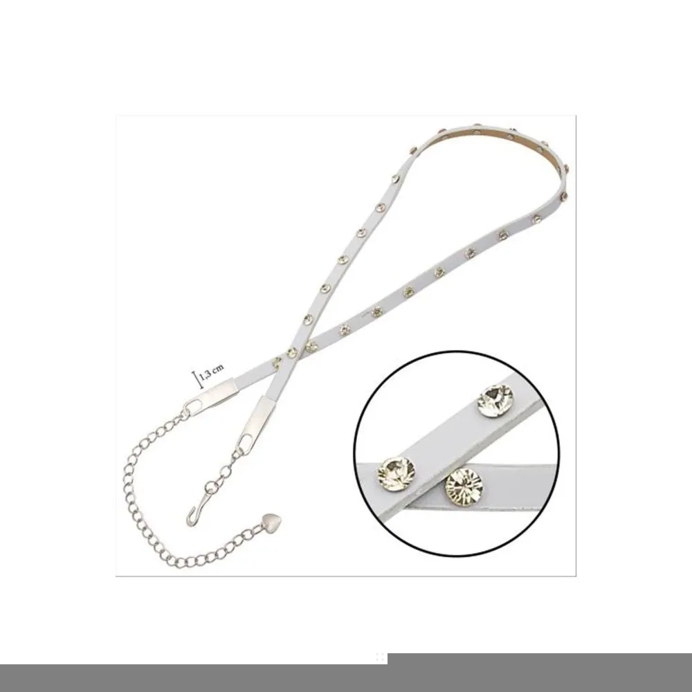 Klasik Deri Taşlı Kemer-Yeşil