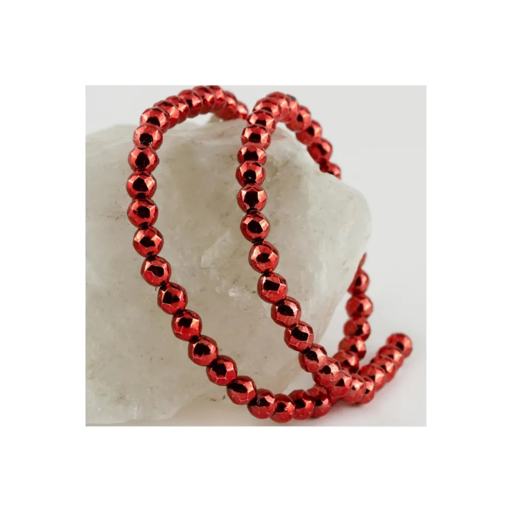 6 mm Fasetli Hematit Taşı-Yeşil