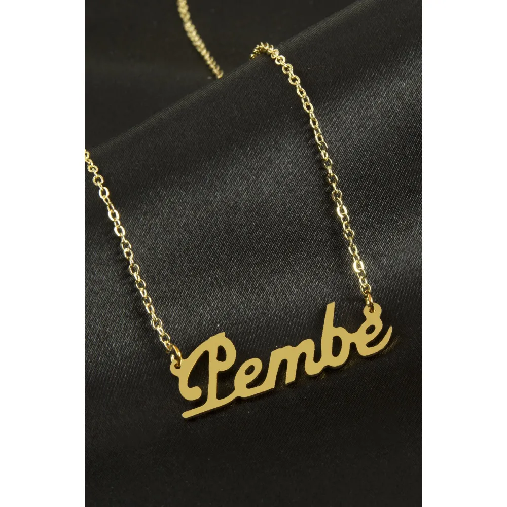 Pembe İsimli Kolye -Sarı