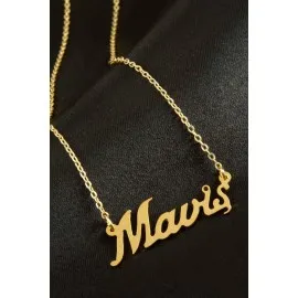 Maviş İsimli Kolye -Sarı