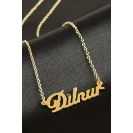 Dilnur İsimli Kolye -Sarı