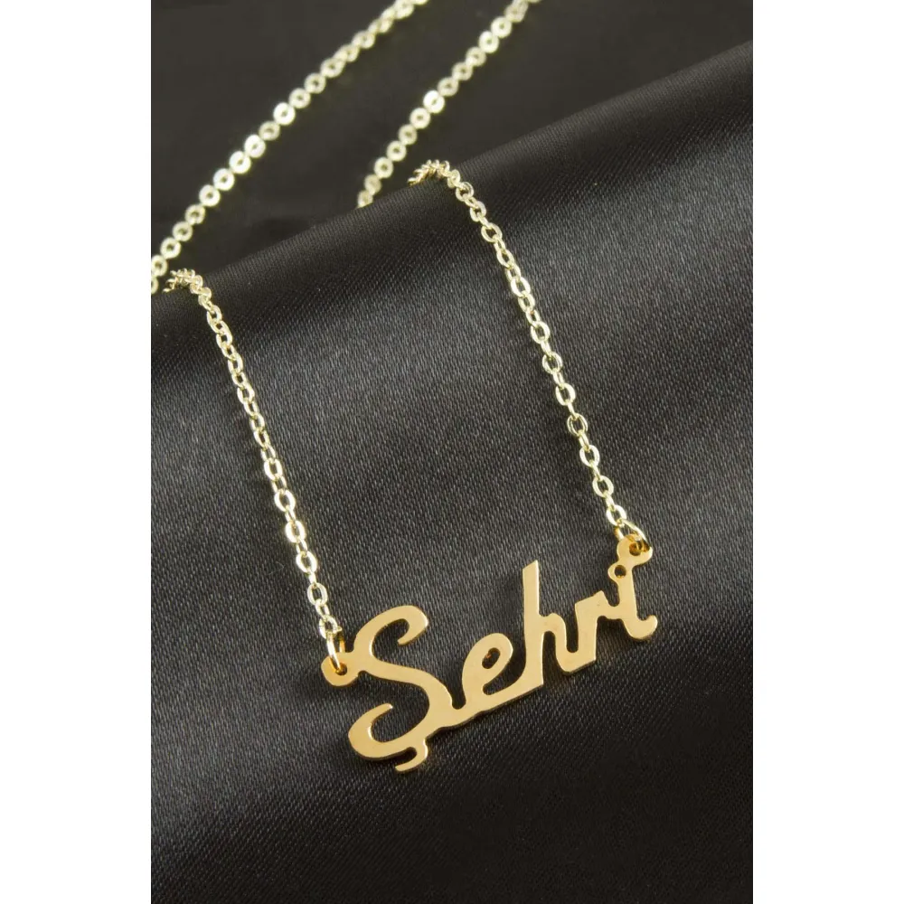 Şehri İsimli Kolye -Sarı