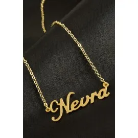 Nevra İsimli Kolye -Sarı