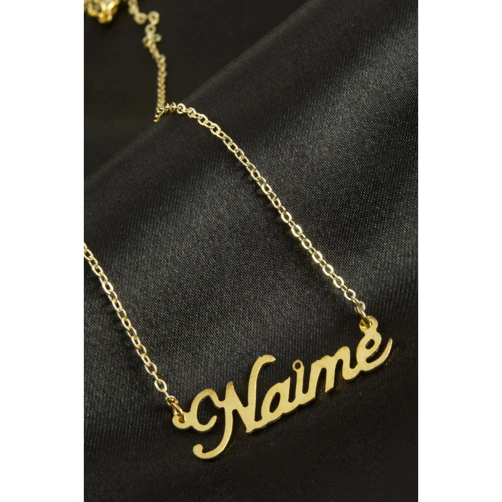Naime İsimli Kolye -Sarı