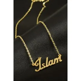 İslam İsimli Kolye -Sarı