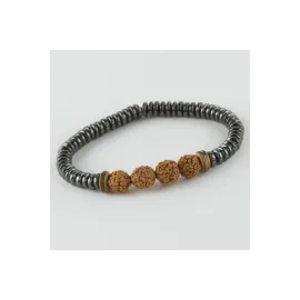 Rudeashka - Hematit Doğaltaşlı Bileklik-Kahverengi