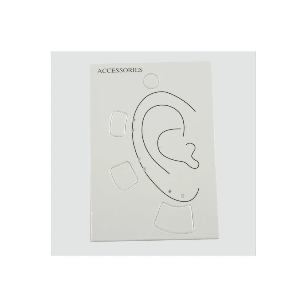 Kıkırdak Küpe Kartı Büyük 100 Adet-Beyaz