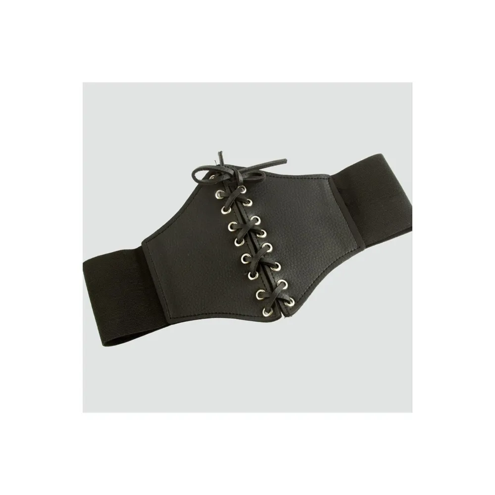 Örgülü Çıtçıtlı Lastikli Kemer-Siyah