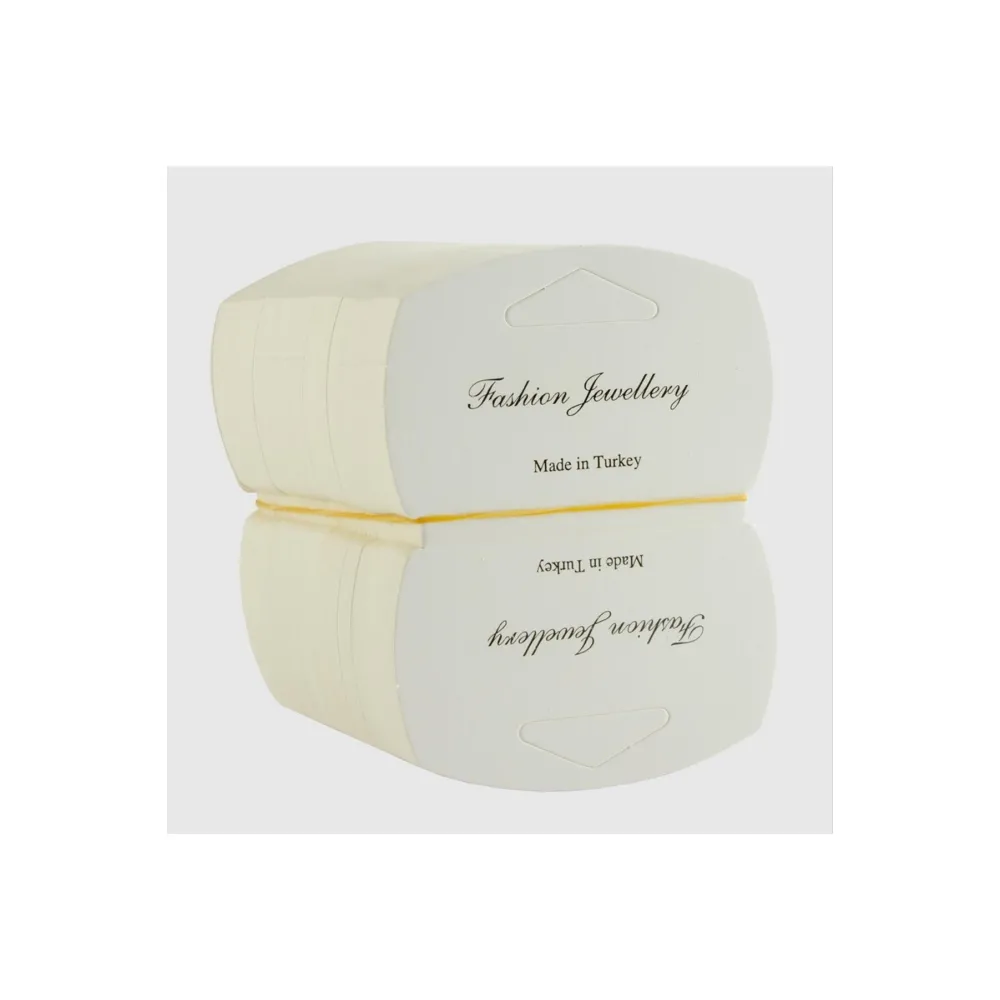 Oval Kolye Kartı-Beyaz