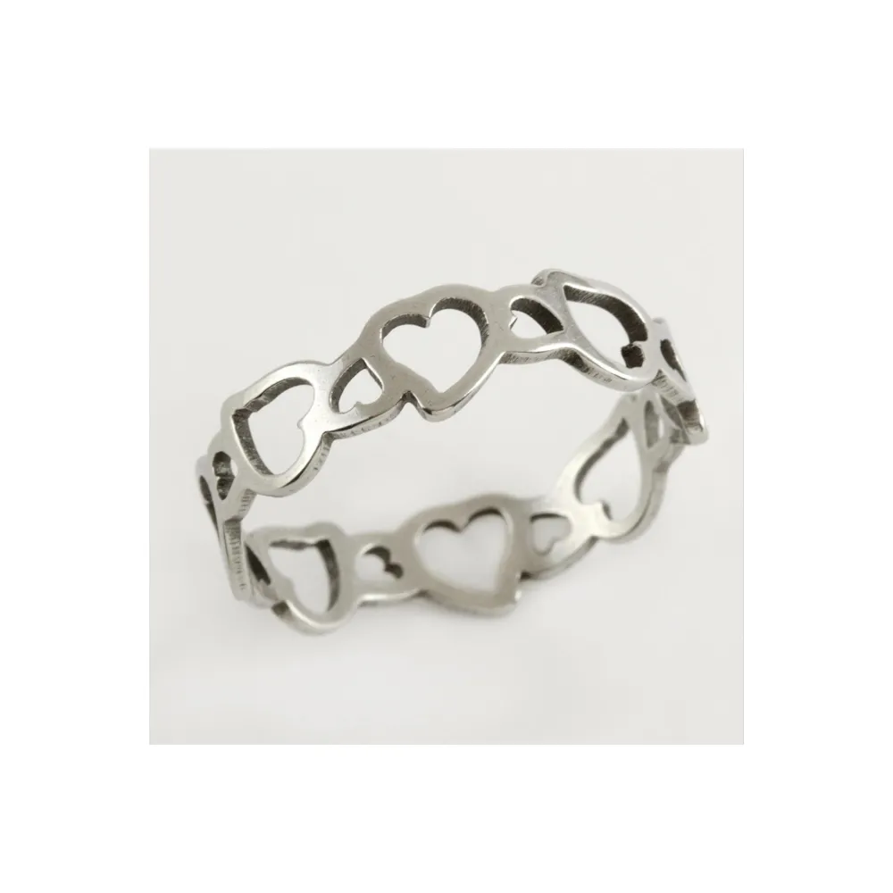 Kalp Lüks Çelik Yüzük-Beyaz