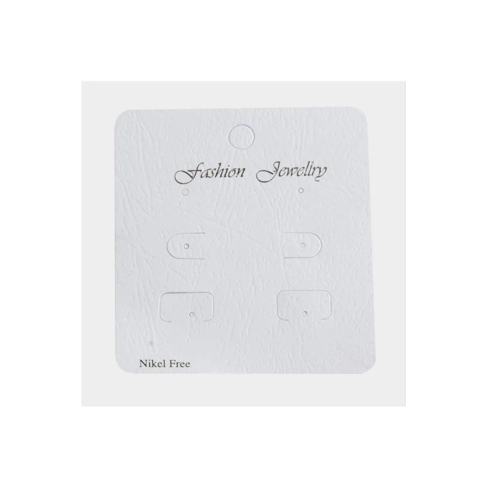 6 Delikli Lüx Küpe Kartı-Beyaz