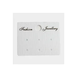 6 Delikli Lüx Küpe Kartı-Beyaz