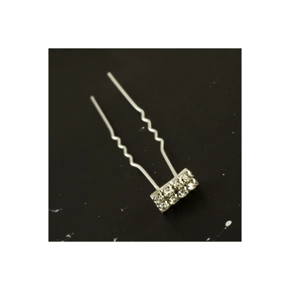 Dikdörtgen Taşlı Firkete-Gümüş Rengi