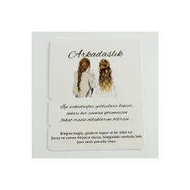 Arkadaşlık Bileklik Kartı-Beyaz