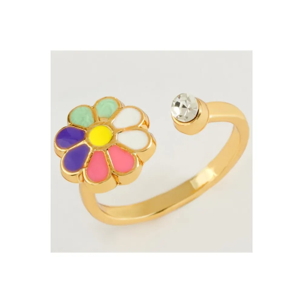 Papatya Mineli Taşlı Eklem Yüzük 1 Adet-Sarı