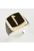 Elif Yazılı Metal Erkek Yüzük-Sarı