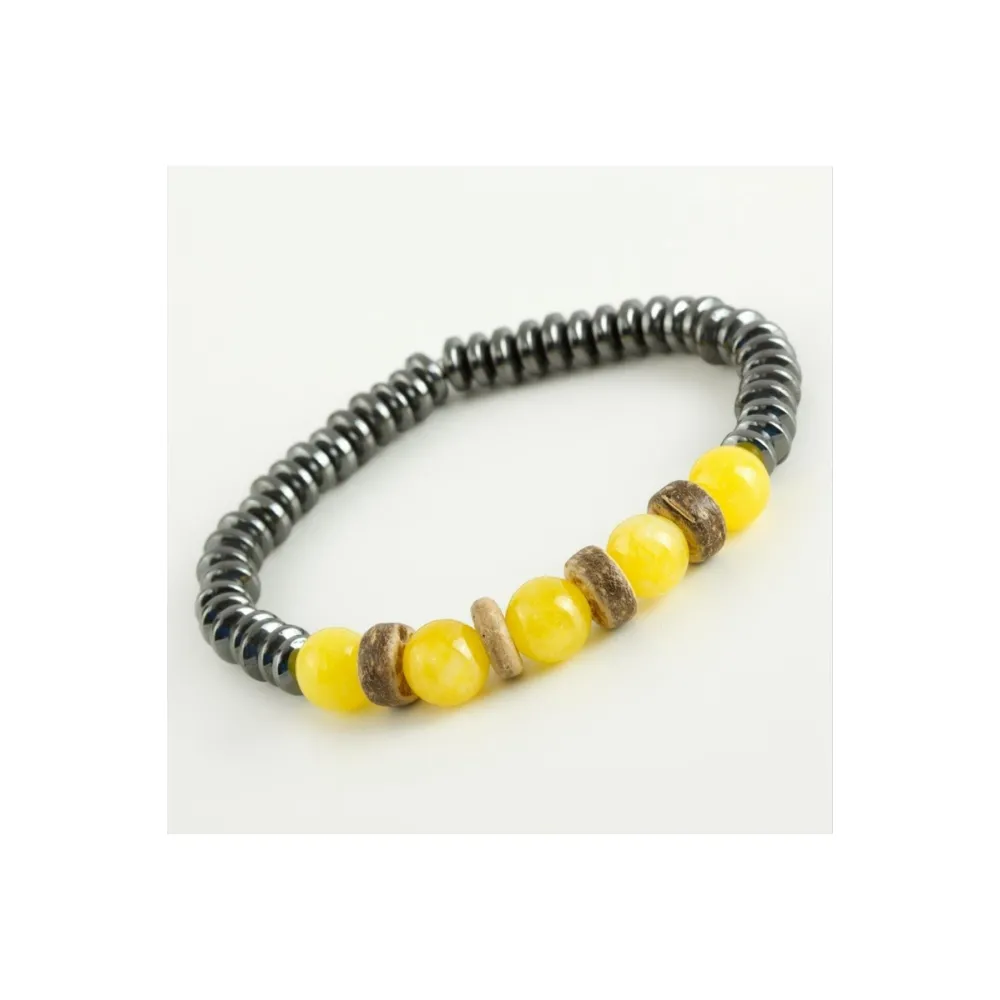 Akik - Hametit Doğaltaş Bileklik-Sarı