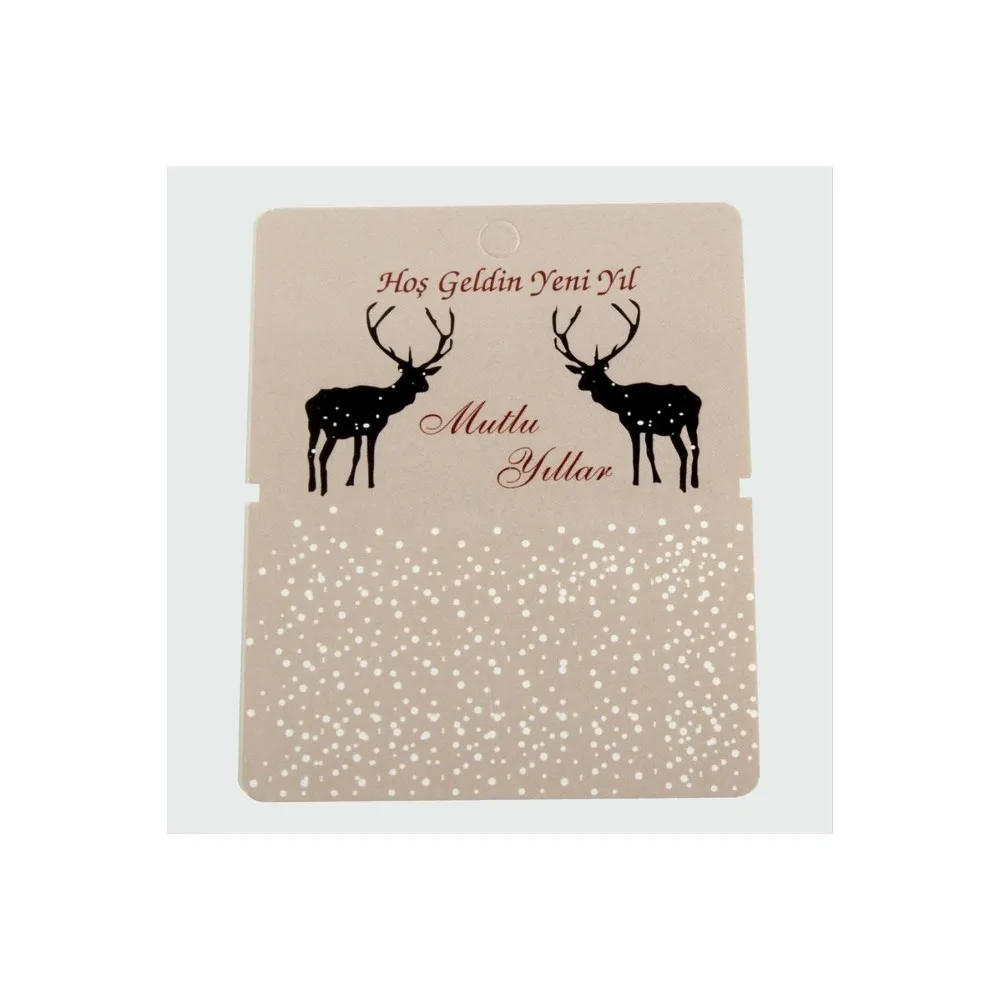 Mutlu Yıllar Bileklik Kartı 200 Adet-Kahverengi