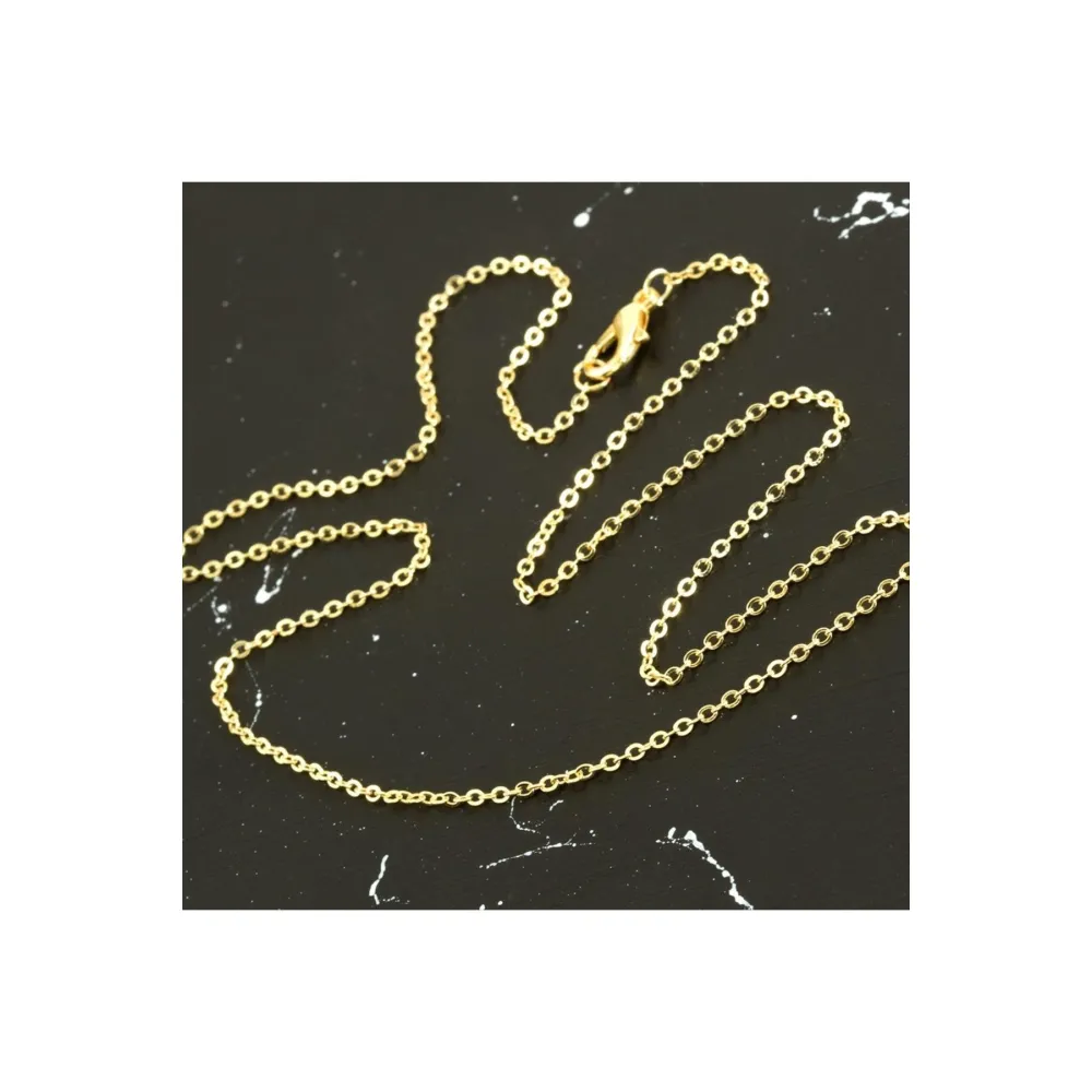 Düz Kolye Zinciri 45 cm-Sarı