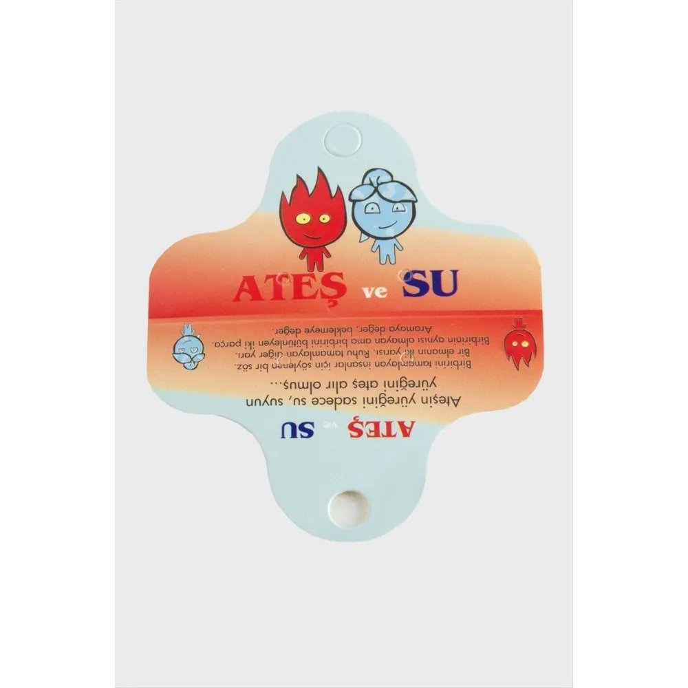 Ateş Su Kolye Kartı-Renkli