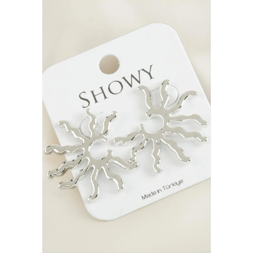 Güneş Yeni Sezon Metal Küpe-Gümüş Rengi