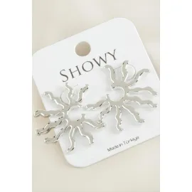 Güneş Yeni Sezon Metal Küpe-Gümüş Rengi