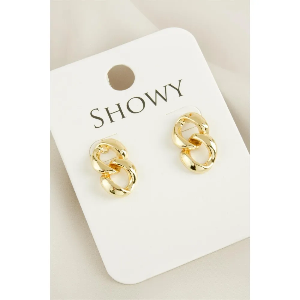 Sonsuzluk Yeni Sezon Metal Küpe-Sarı