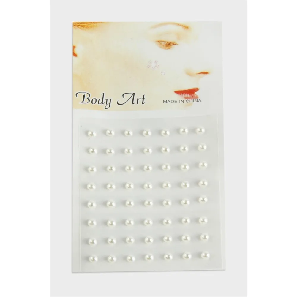 56 Adet İncili Yapışkan Hızma-Beyaz