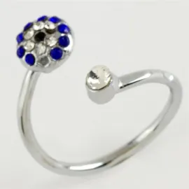 Nazar Taşlı Eklem Yüzük 1 Adet-Gümüş Rengi