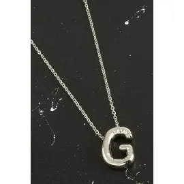 G Harfli Balon Kolye-Gümüş Rengi