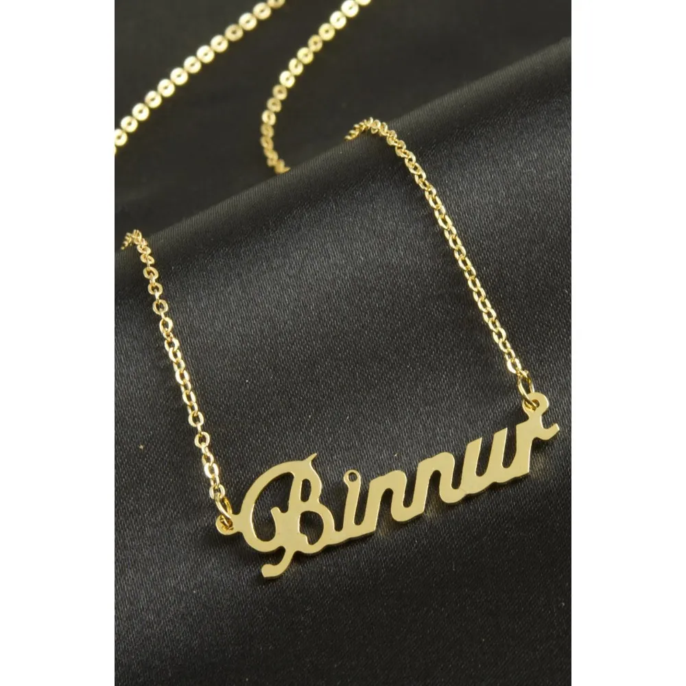 Binnur Isimli Kolye -Sarı