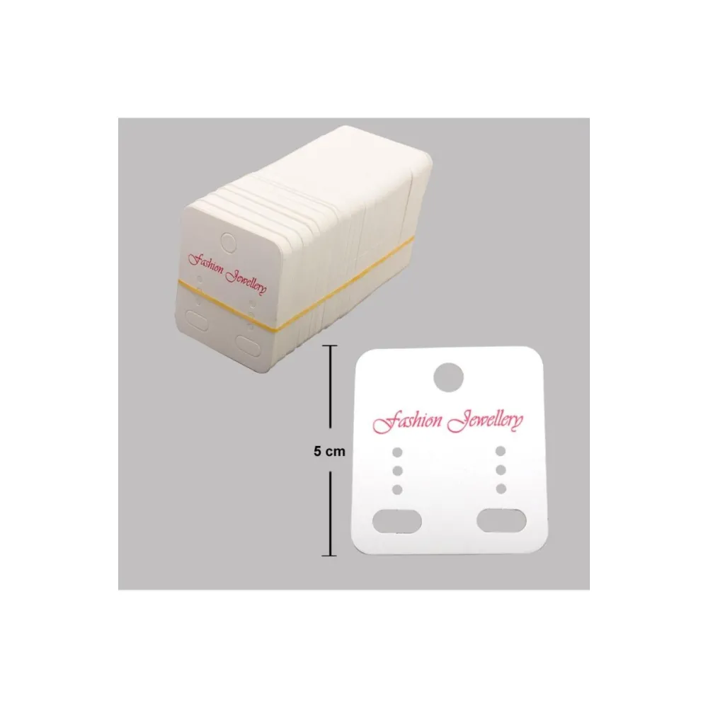 Klıpsli 3 delikli küpe kartı-Beyaz