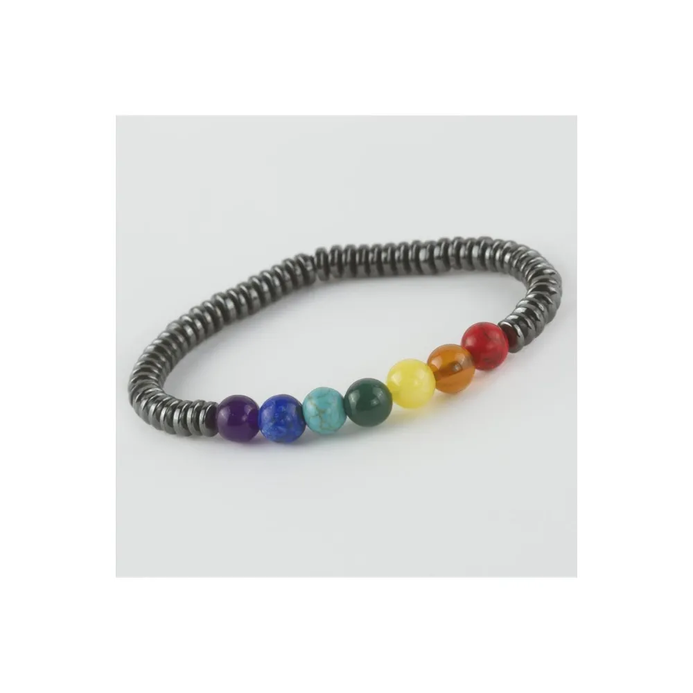 7li Doğaltaş Çakra Bileklik-Antrasit