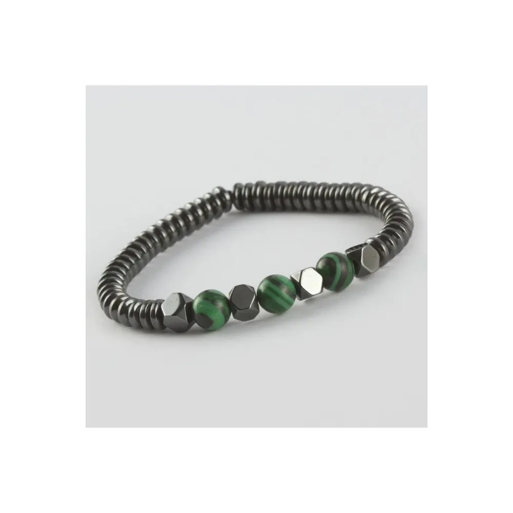 Hematit - Mat Onix Doğaltaş Bileklik-Antrasit