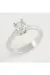 Zirkon Tek Taşlı Yüzük-Gümüş Rengi