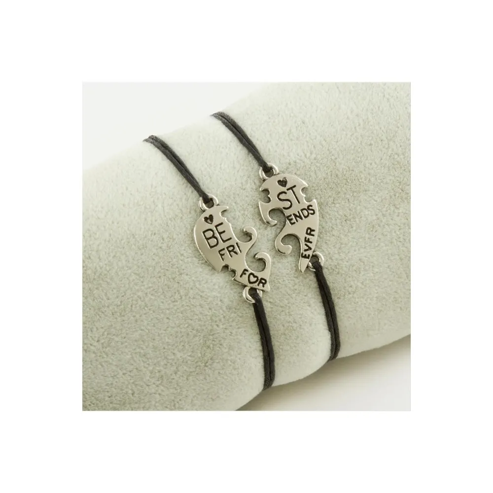 Best Friends Arkadaş Deri Set Kolye-Siyah