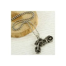 Motor Bisiklet Metal Kolye-Gümüş Rengi