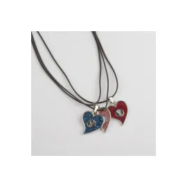 Kalp Metal Vinlex Deri Kolye-Renkli