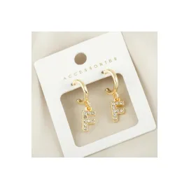 Harfli Yeni Sezon Metal Taşlı Küpe-F