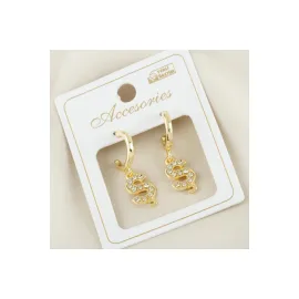 Harfli Yeni Sezon Metal Taşlı Küpe-Ş