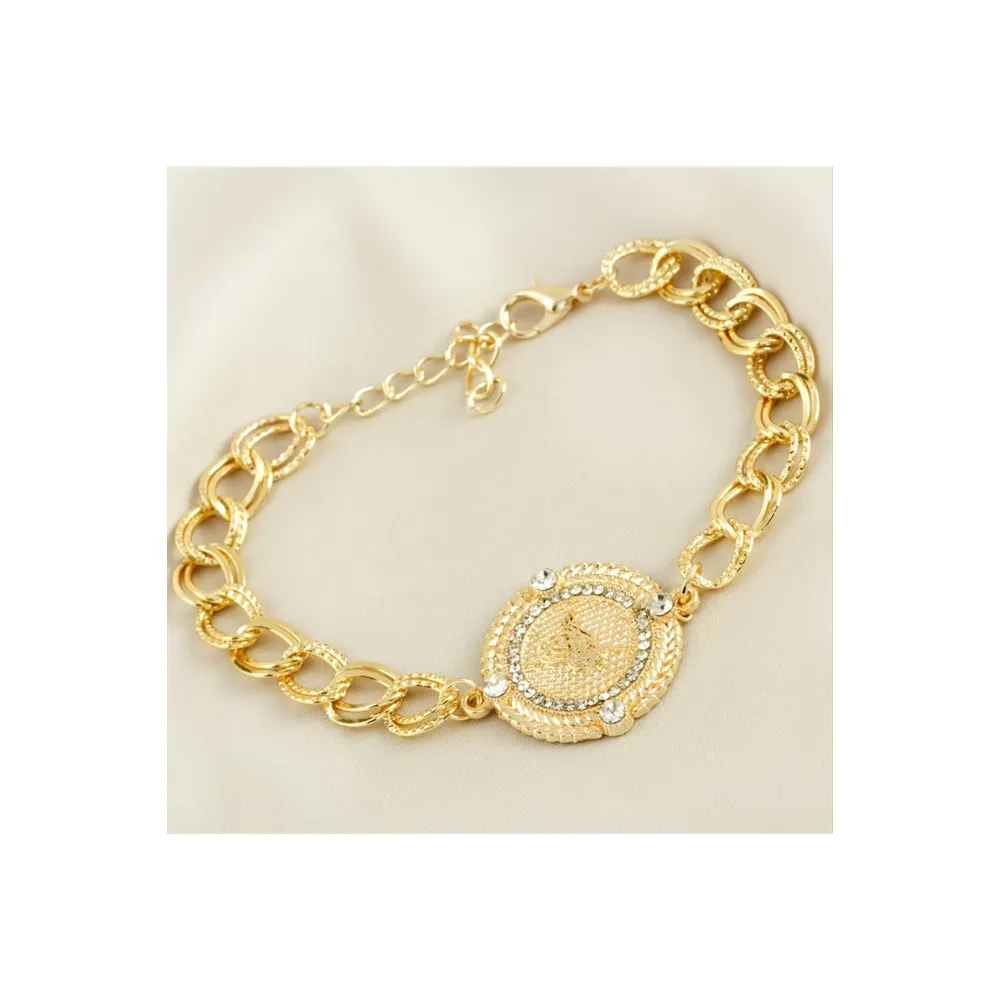 Osmanlı Tuğralı Taşlı Bileklik-Sarı