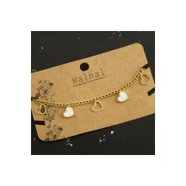 Sedef Kalp Sallantılı Çelik Halhal-Sarı