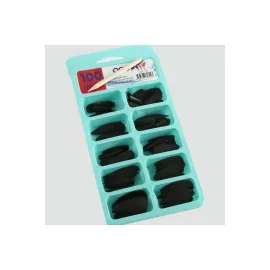 100 Adet  Mat Takma Tırnak-Siyah