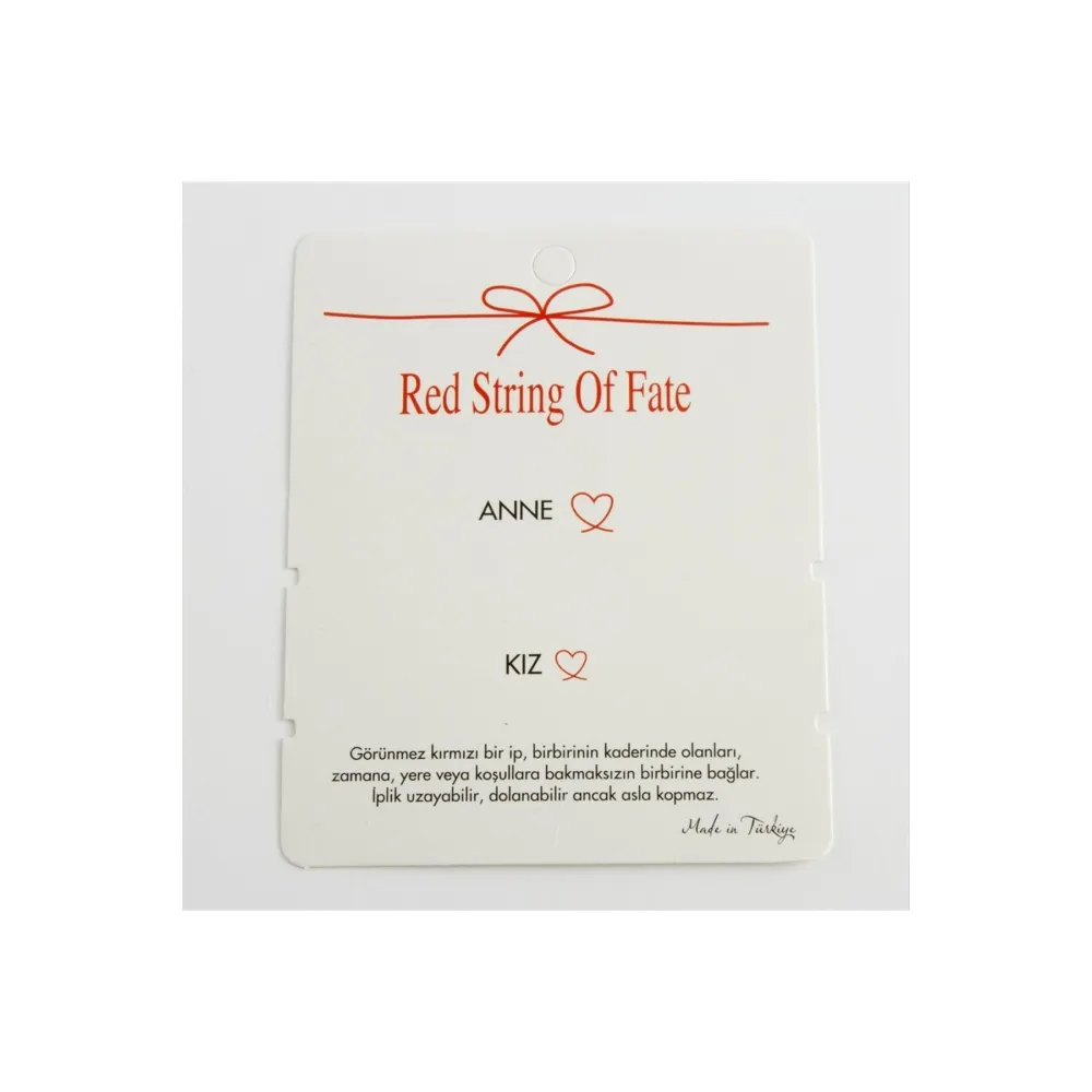 2li Anne Kız Yazılı Bileklik Kartı 200 Adet-Beyaz