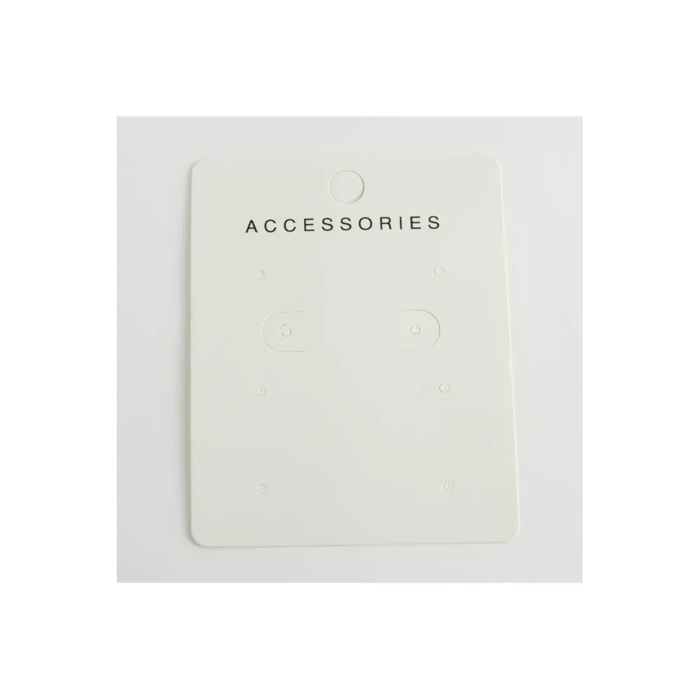 6 Delikli Beyaz Lüx Küpe Kartı-Beyaz